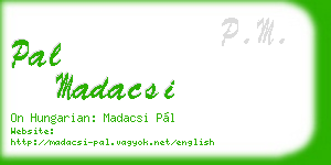 pal madacsi business card